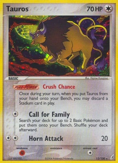 Tauros Crystal Guardians Pokemon card
