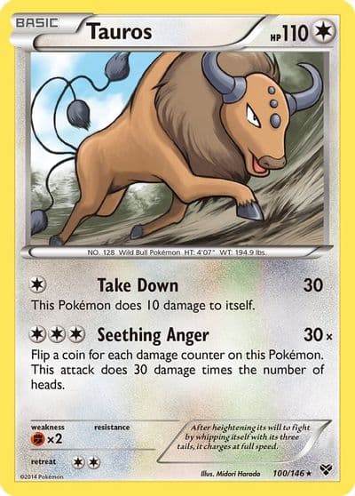 Tauros XY Base Set Pokemon card