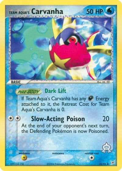 Team Aqua's Carvanha Team Magma vs Team Aqua Pokemon card