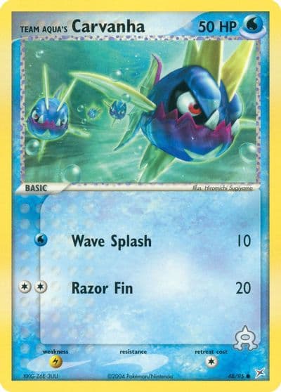 Team Aqua's Carvanha Team Magma vs Team Aqua Pokemon card