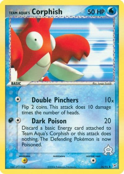 Team Aqua's Corphish Team Magma vs Team Aqua Pokemon card