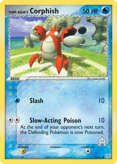 Team Aqua's Corphish Team Magma vs Team Aqua Pokemon card