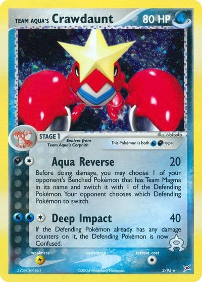 Team Aqua's Crawdaunt Team Magma vs Team Aqua Pokemon card