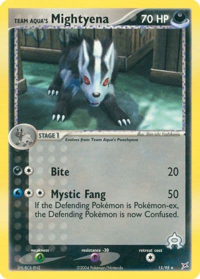 Team Aqua's Mightyena Team Magma vs Team Aqua Pokemon card
