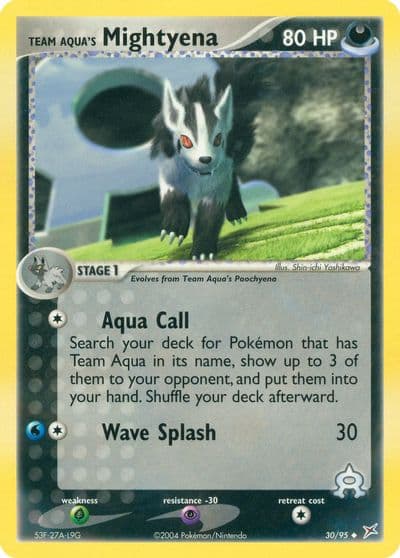 Team Aqua's Mightyena Team Magma vs Team Aqua Pokemon card