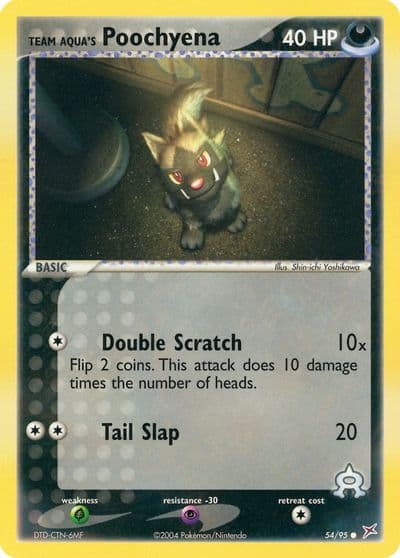 Team Aqua's Poochyena Team Magma vs Team Aqua Pokemon card