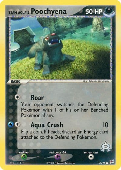 Team Aqua's Poochyena Team Magma vs Team Aqua Pokemon card