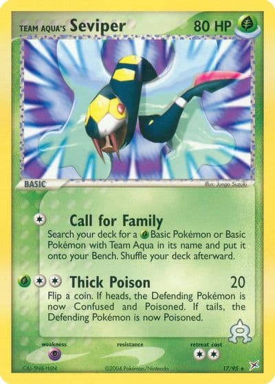 Team Aqua's Seviper Team Magma vs Team Aqua Pokemon card