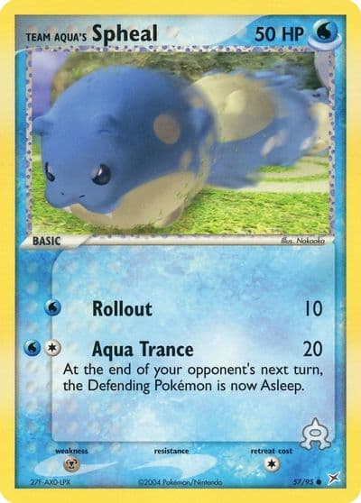 Team Aqua's Spheal Team Magma vs Team Aqua Pokemon card