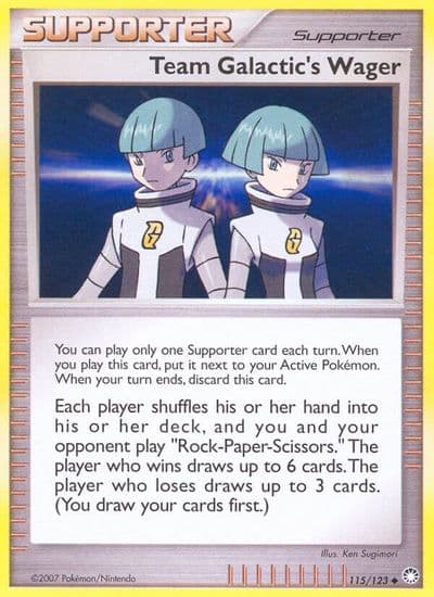 Team Galactic's Wager Mysterious Treasures Pokemon card
