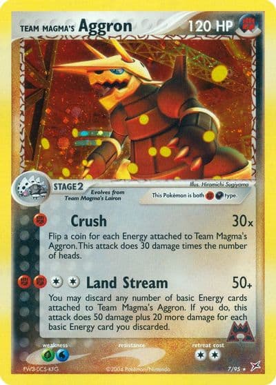 Team Magma's Aggron Team Magma vs Team Aqua Pokemon card