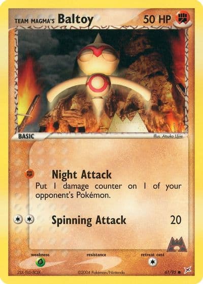 Team Magma's Baltoy Team Magma vs Team Aqua Pokemon card
