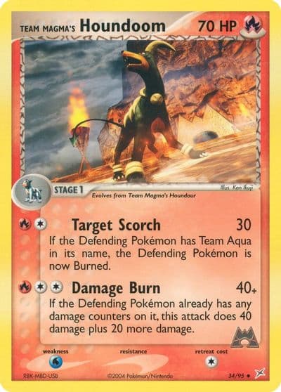 Team Magma's Houndoom Team Magma vs Team Aqua Pokemon card