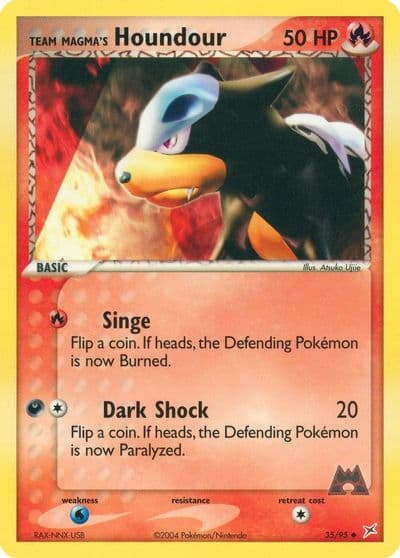 Team Magma's Houndour Team Magma vs Team Aqua Pokemon card