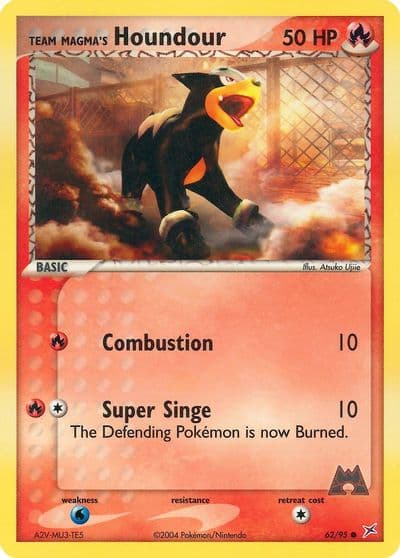 Team Magma's Houndour Team Magma vs Team Aqua Pokemon card