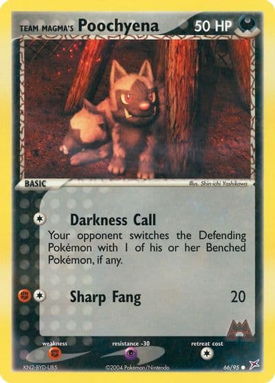 Team Magma's Poochyena Team Magma vs Team Aqua Pokemon card