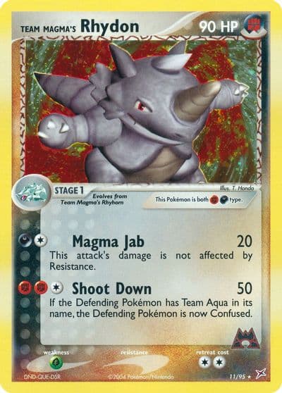 Team Magma's Rhydon Team Magma vs Team Aqua Pokemon card