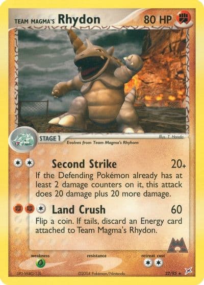 Team Magma's Rhydon Team Magma vs Team Aqua Pokemon card
