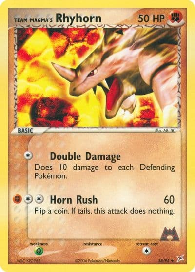 Team Magma's Rhyhorn Team Magma vs Team Aqua Pokemon card