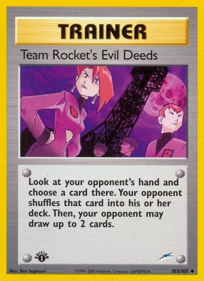 Team Rocket's Evil Deeds Neo Destiny Pokemon card