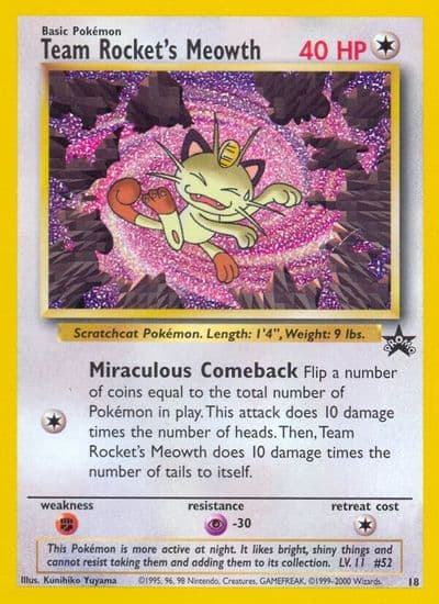 Team Rocket's Meowth WoTC Promo Pokemon card