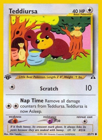 Teddiursa Neo Discovery Pokemon card