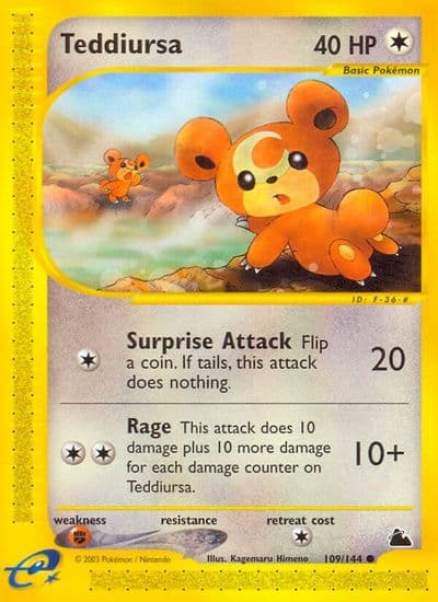 Teddiursa Skyridge Pokemon card