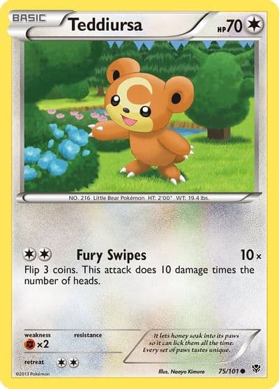 Teddiursa Plasma Blast Pokemon card