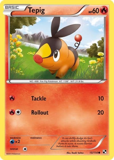 Tepig (15) Black and White Pokemon card