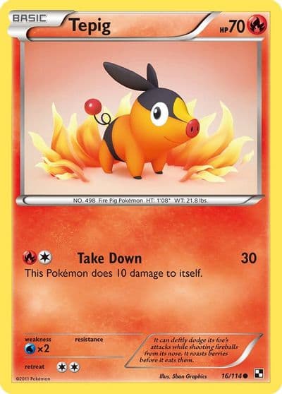 Tepig (16) Black and White Pokemon card