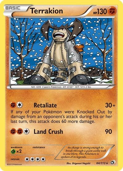 Terrakion Legendary Treasures Pokemon card