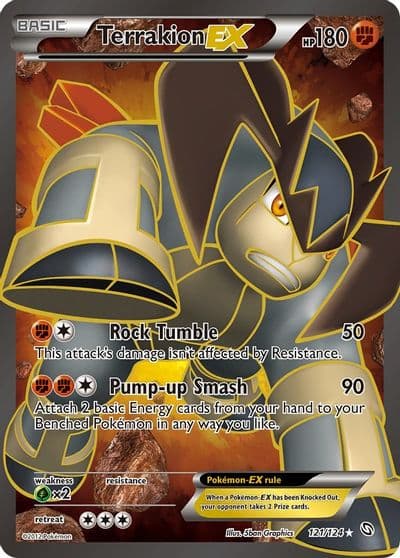 Terrakion EX (121 Full Art) Dragons Exalted Pokemon card