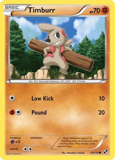 Timburr (59) Black and White Pokemon card