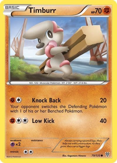 Timburr Plasma Storm Pokemon card