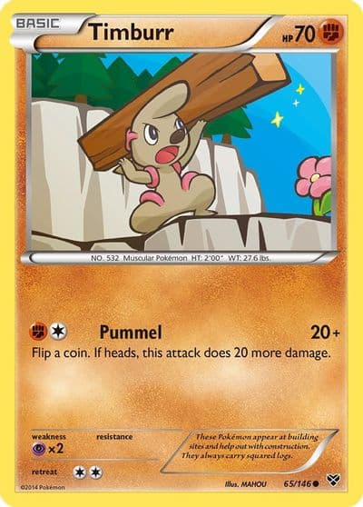 Timburr XY Base Set Pokemon card