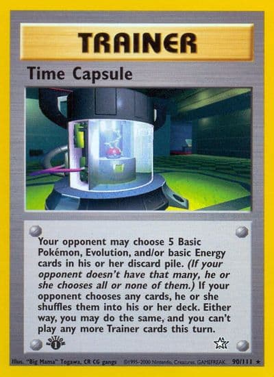 Time Capsule Neo Genesis Pokemon card
