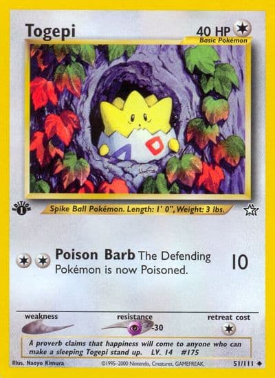 Togepi Neo Genesis Pokemon card