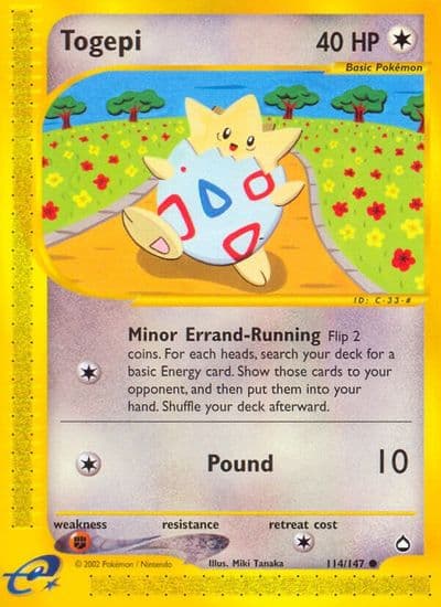 Togepi Aquapolis Pokemon card
