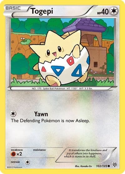 Togepi Plasma Storm Pokemon card