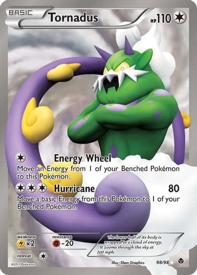 Tornadus (98 Full Art) Emerging Powers Pokemon card
