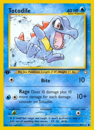 Totodile (80) Neo Genesis Pokemon card