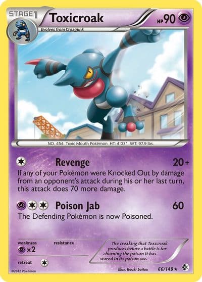 Toxicroak Boundaries Crossed Pokemon card