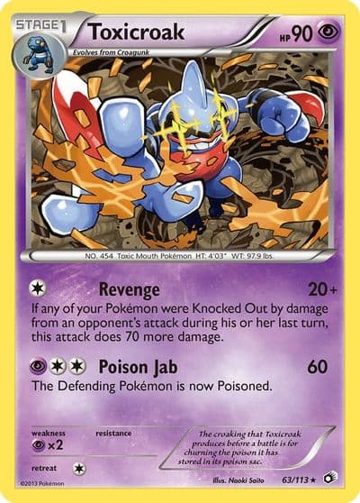 Toxicroak Legendary Treasures Pokemon card