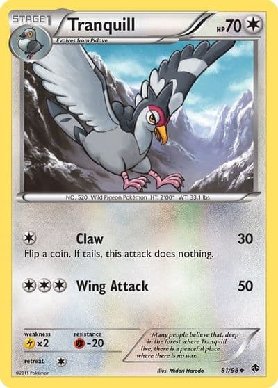Tranquill Emerging Powers Pokemon card