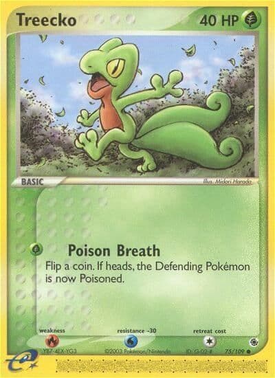 Treecko Ruby and Sapphire Pokemon card