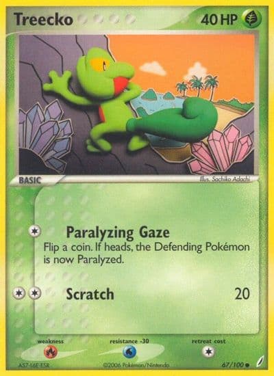 Treecko Crystal Guardians Pokemon card