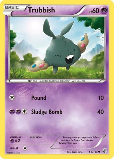 Trubbish (64) Plasma Storm Pokemon card