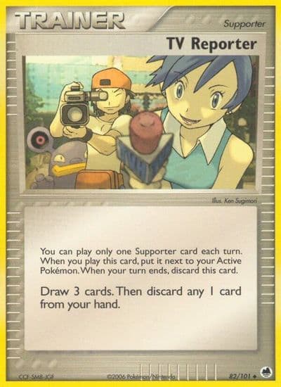 TV Reporter Dragon Frontiers Pokemon card