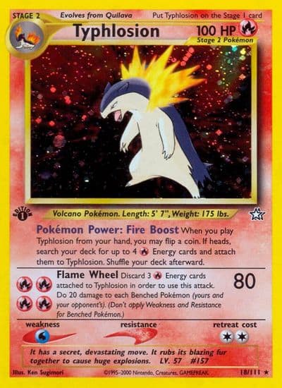 Typhlosion (18) Neo Genesis Pokemon card