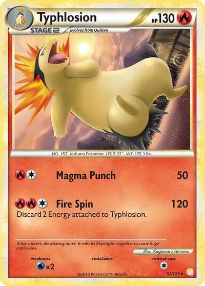 Typhlosion HeartGold SoulSilver Pokemon card